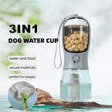 Multi-Functional Dog Travel Cup – Pets Water, Food & Bag Storage