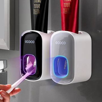 Toothpaste Holder & Dispenser Set – Automatic Wall Mount for Bathroom