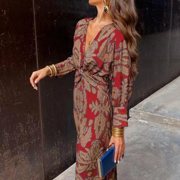 Boho Style Print Summer Nine-Quarter Sleeve Style