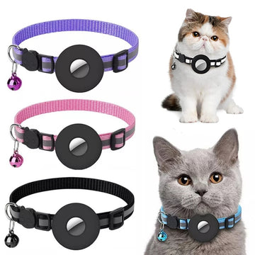 Pet Tracking Collar with Airtag Case – Reflective & Durable