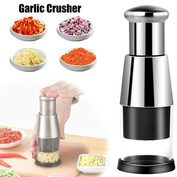 Vegetable Cutter & Garlic Crusher Manual Kitchen Tool