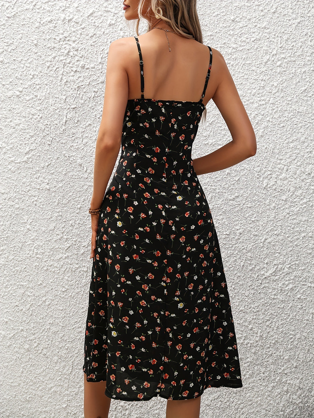 Women's Polka Dot Split Suspender Dress – Summer Long Sexy Dress