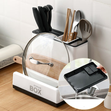 Multi-Purpose Kitchen Utensil & Knife Storage Rack