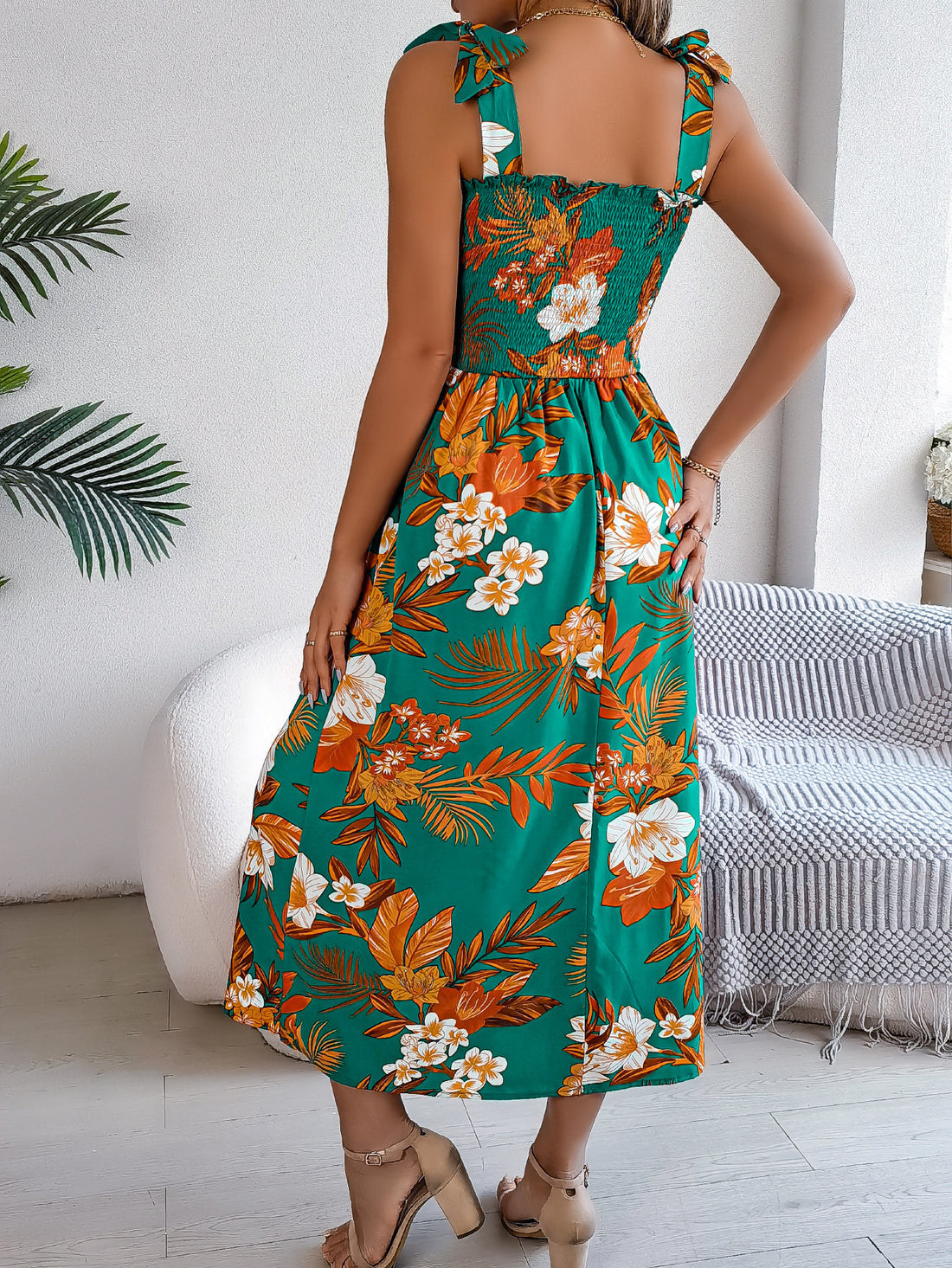Floral Print Corset Maxi Dress – Summer Beach Style