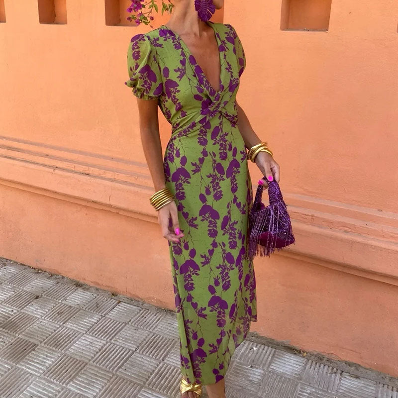 Casual Fit Floral Print Summer Dress Women’s