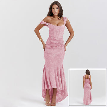 Mozision Backless Ruched Dress Purple Ruched Bodycon Partywear