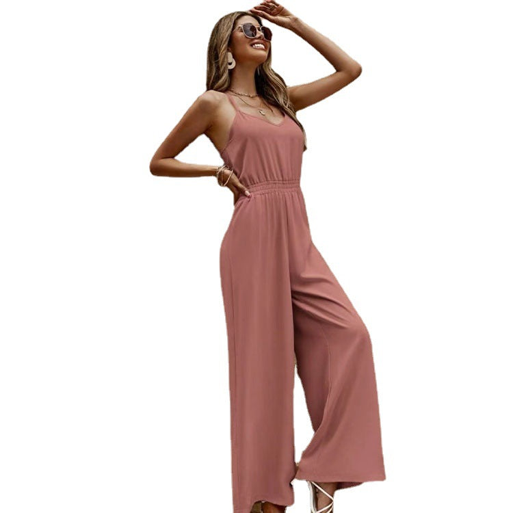 Loose Fit Tube Jumpsuit for Women – Strapless Summer Romper