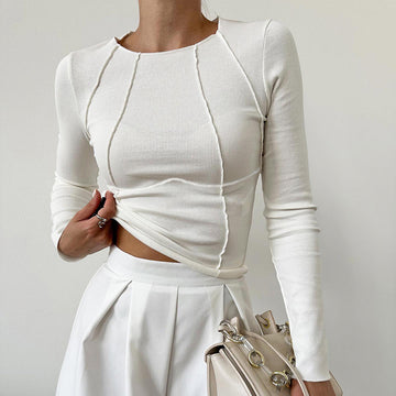 Stylish Slim Fit Knitted Long Sleeve T-Shirt – Fashion Casual Wear