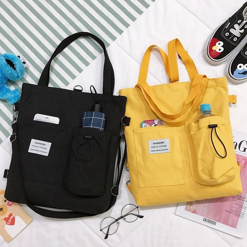 Preppy Style Canvas Handbag – Women’s School Backpack