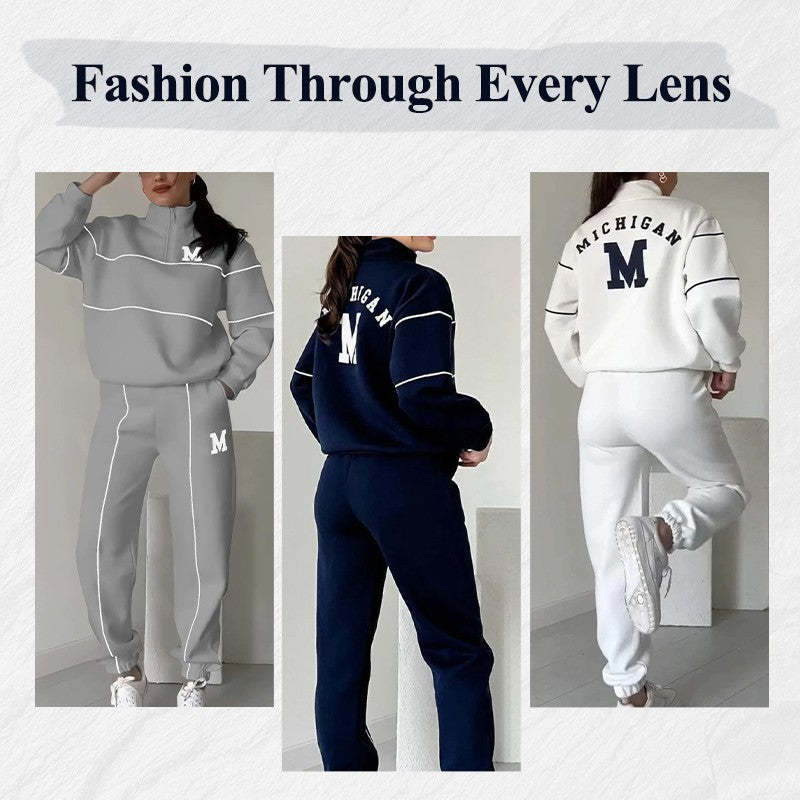 Casual Women’s Sweatsuit Set – Hoodless Pullover & Comfy Lounge Pants