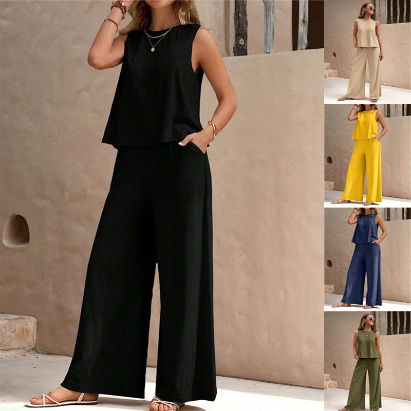 Casual Spring Summer Women's Loose Fit 2-Piece Outfit Set